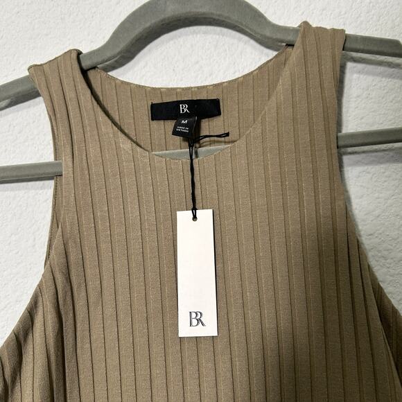 NEW Banana Republic Ribbed Racerback Tank Drop Waist Maxi Dress Olive Black Sz M - Picture 5 of 14